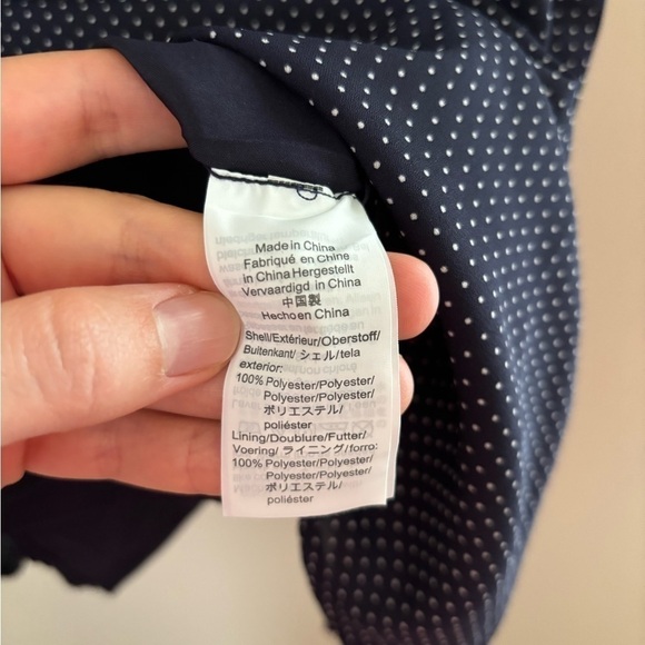 J. Crew Mercantile Navy Blue White Polka Dot Fit and Flare Mini Dress - Picture 5 of 14